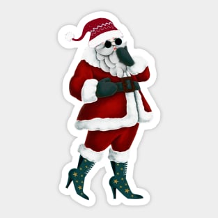 Santa in High Heels Sticker